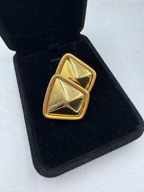 Authentic Givenchy Vintage Gold Tone Clip-On Earrings